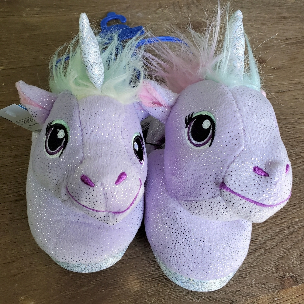 Build a Bear Lavender Unicorn girls slippers
